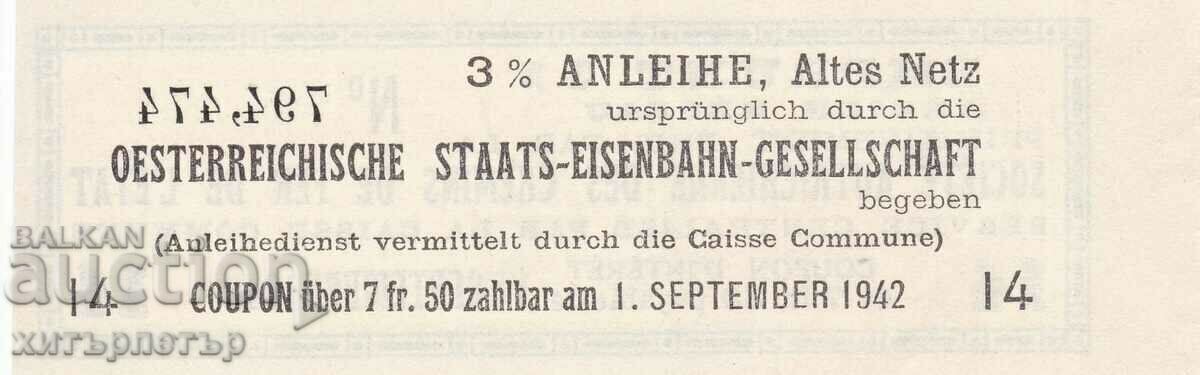 »®« Coupon Ticket from Bond Austria case 1942 with price 4.50 BGN | € 2.30 »®« Coupon Ticket from Bond Austria case 1942 with price 4.50 BGN | € 2.30