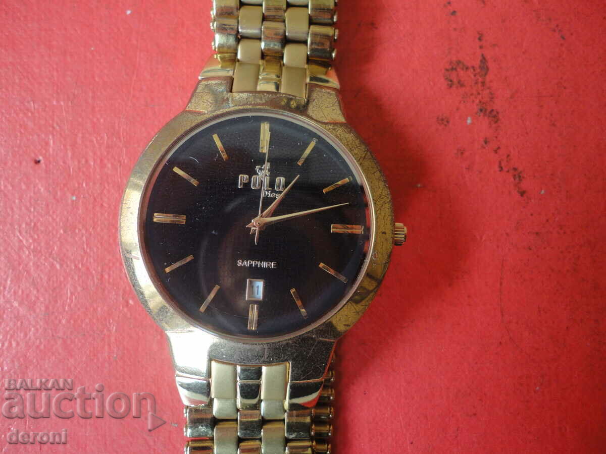 Gold-plated Polo Sapphire watch with price 60.00 BGN | € 30.68 Gold-plated Polo Sapphire watch with price 60.00 BGN | € 30.68