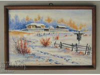 Painting watercolor Winter landscape Color. Popov 1962, frame 24/34
