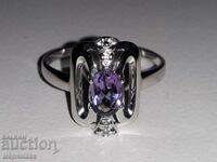 NEW RING. SILVER, AMETHYST. RUSSIA
