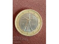 1 euro coin from 2002. Preserved