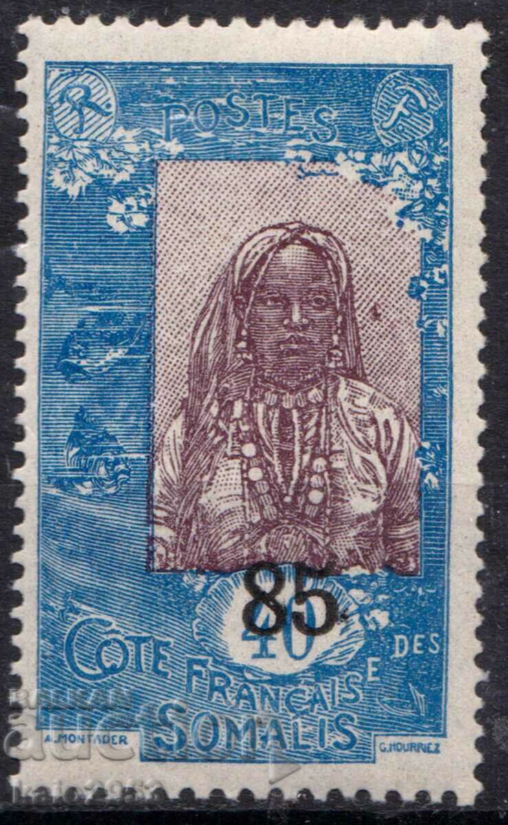 French Somalia-1923-Regular-Somali girl, with overprint MLH
