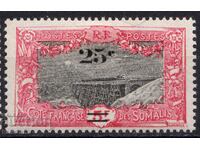 Френска Сомалия-1924-Редовна-ЖП мост-Надпечатка,MLH