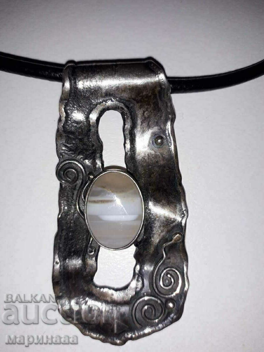 NECKLACE. 925 SILVER. AGATE. 12 G