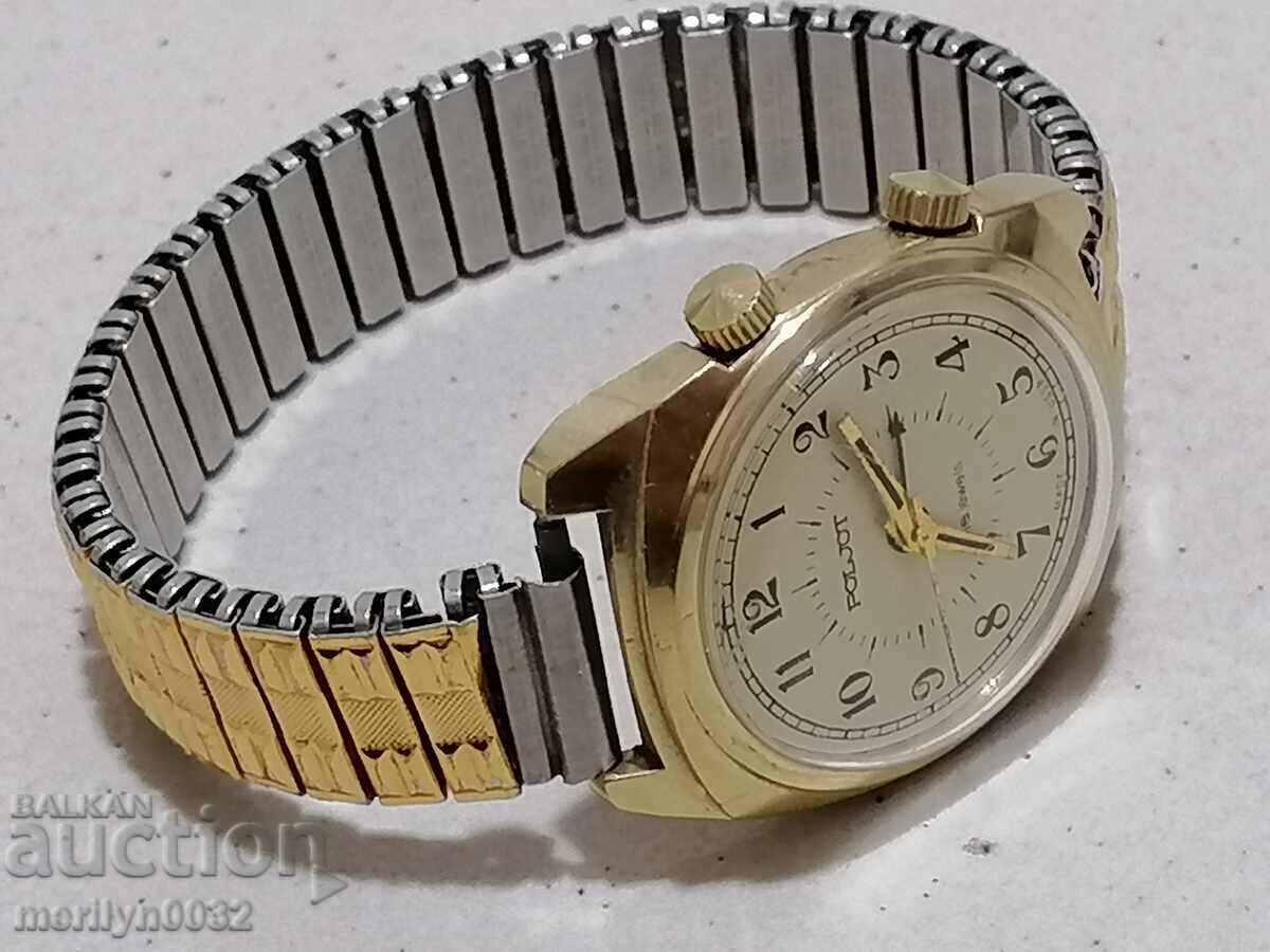 Flight wristwatch with gold plating, 5 microseconds, NOT WORKING - 7 Flight wristwatch with gold plating, 5 microseconds, NOT WORKING - 7