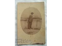 Стара картичка снимка 1924 - мъж, гр.Бургас