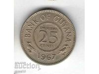 Guyana 25 cents 1967