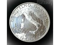 500 lire - Italia 1974 Guglielmo Marconi. Argint