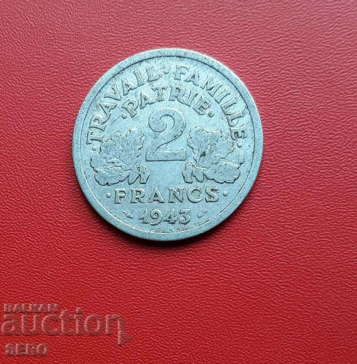 France/German occupation/-2 francs 1943