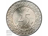 Suriname 25 cents 1962