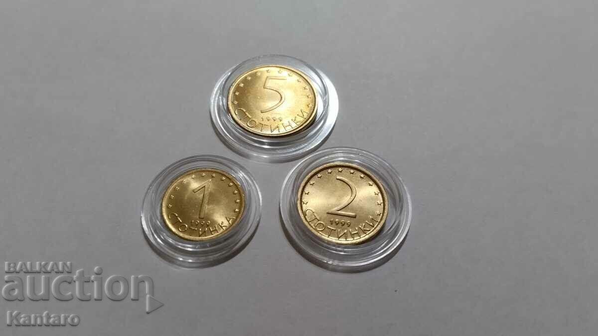 Монета - БЪЛГАРИЯ - 1 ; 2 ; 5 стотинки - 1999 г. - UNC - 2