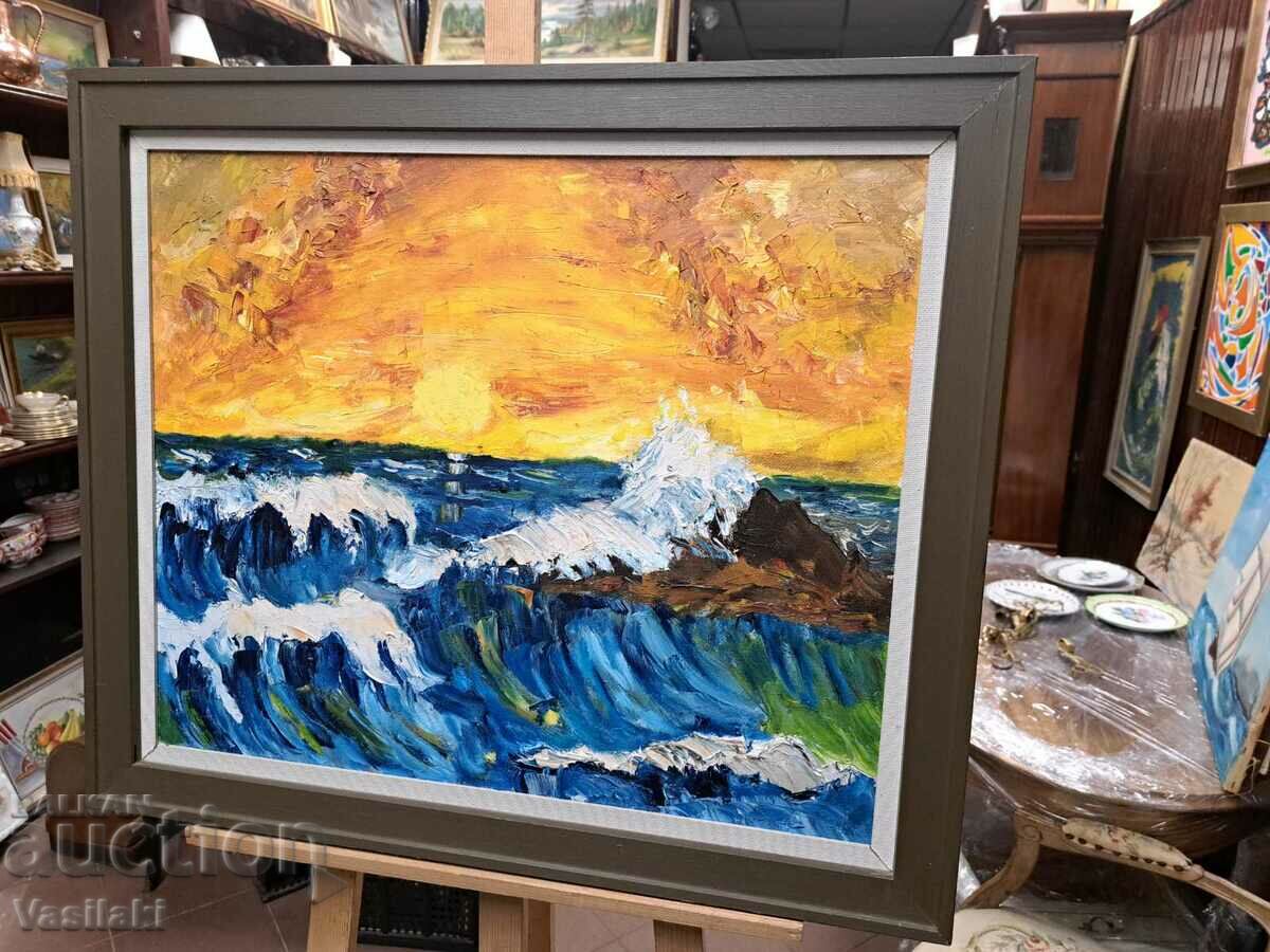 Unique painting oil on canvas.
