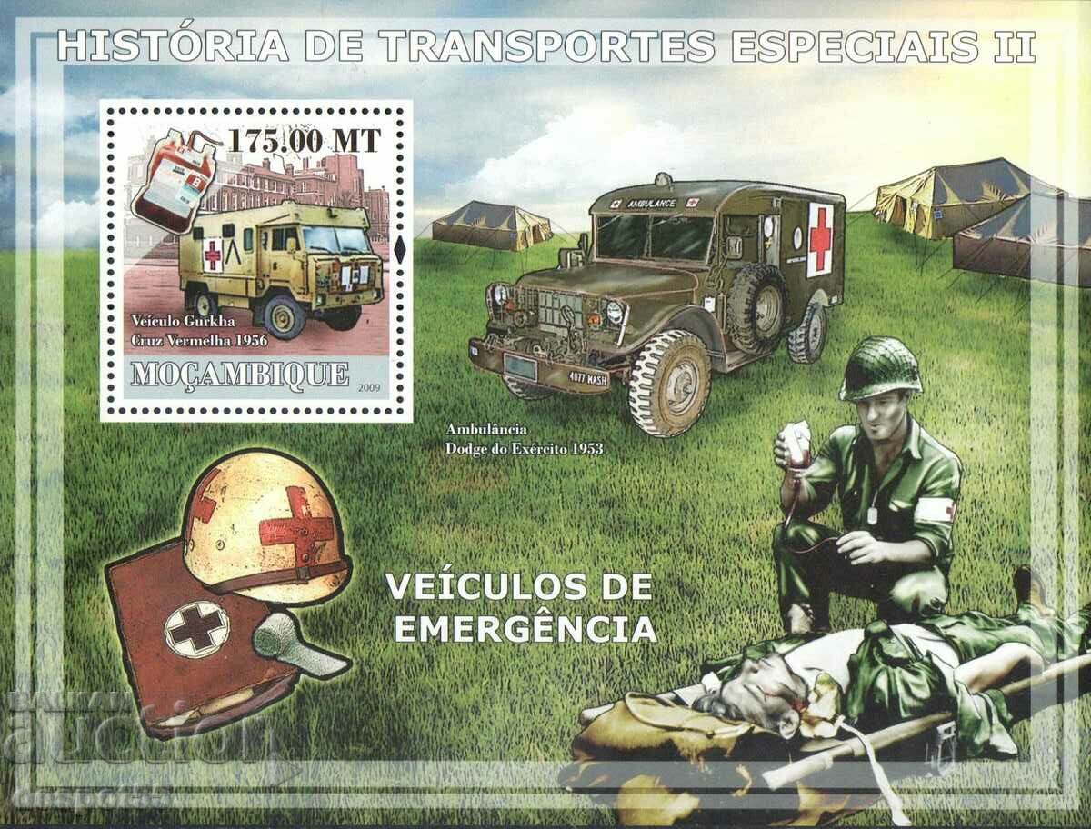 2009. Мозамбик. Специален транспорт - линейки. Блок.