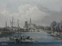 19c Engraving hand-colored Holland Haarlem