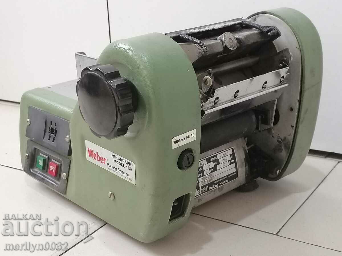 Old WEBER label printing and pasting machine with price 139.00 BGN | € 71.07