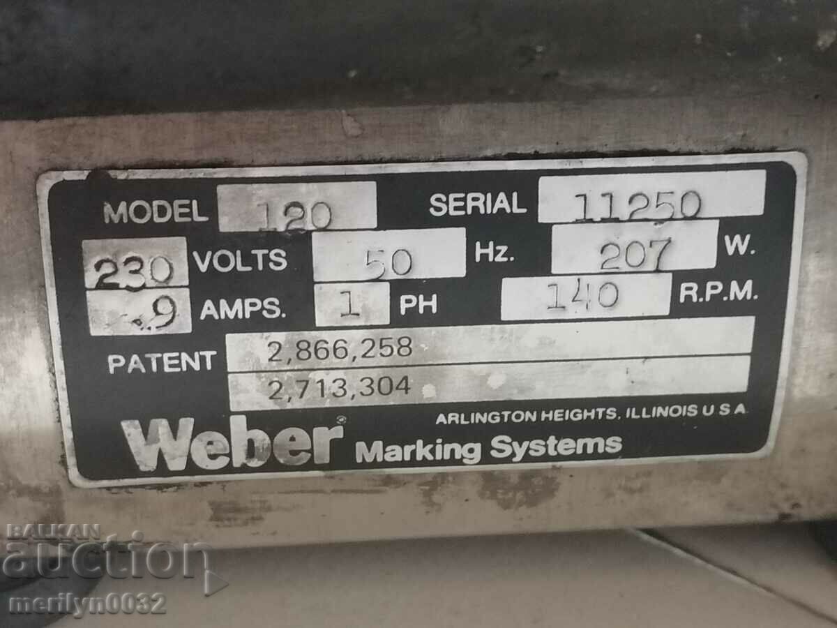 Old WEBER label printing and pasting machine - 5