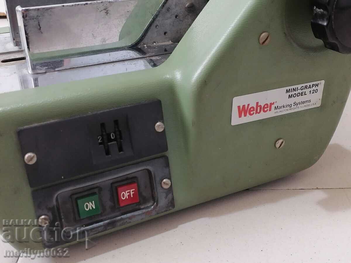Old WEBER label printing and pasting machine - 6