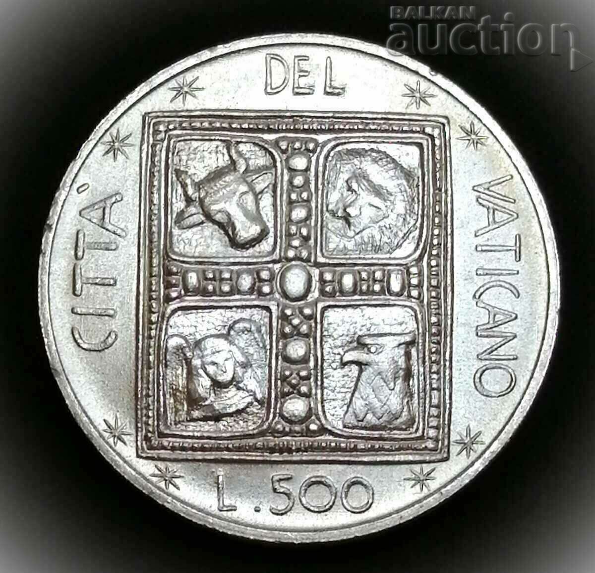 500 λιρέτες 1977 Βατικανό, Πίος VI. Ασήμι.