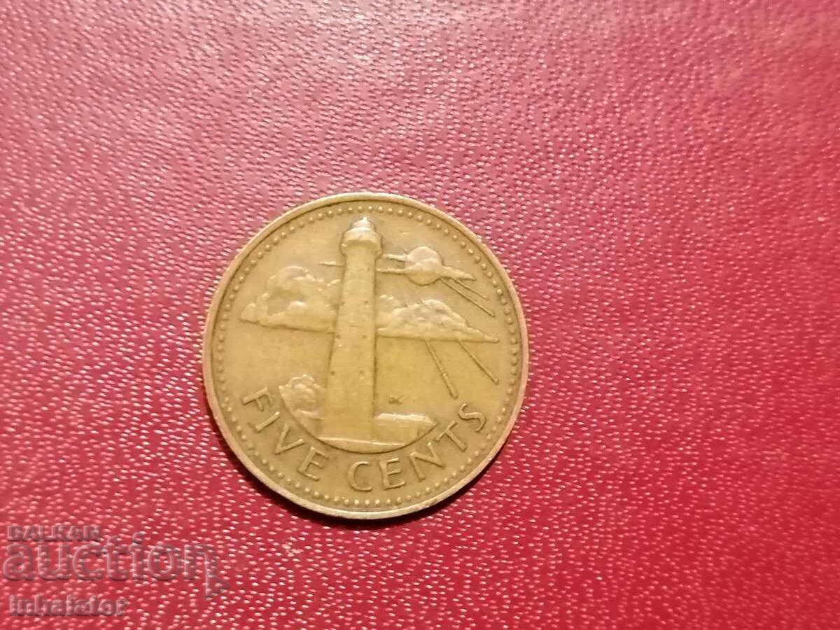 Barbados 1973 5 cents