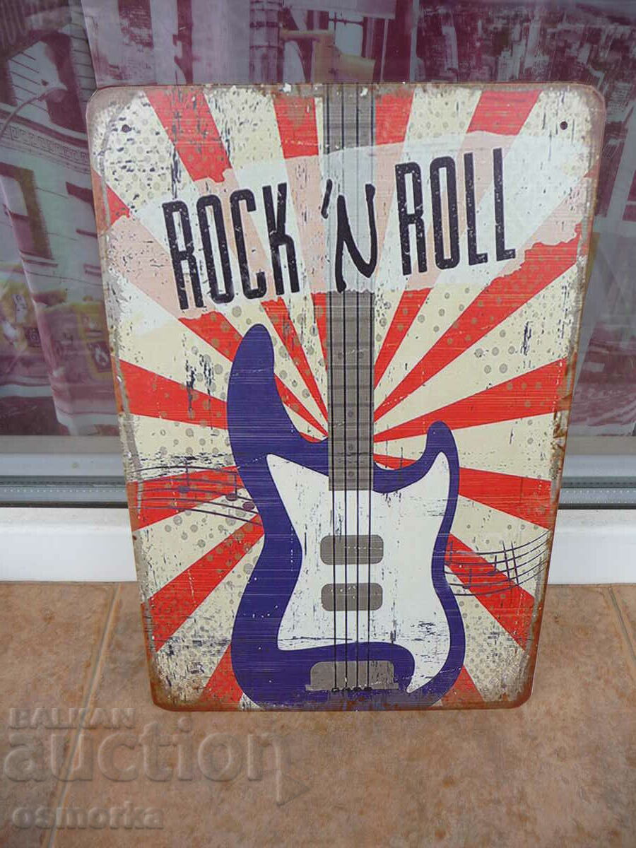 Metal sign music Rock 'n roll rock and roll guitar decor