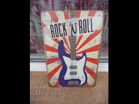 Метална табела музика Rock 'n roll рок енд рол китара декор