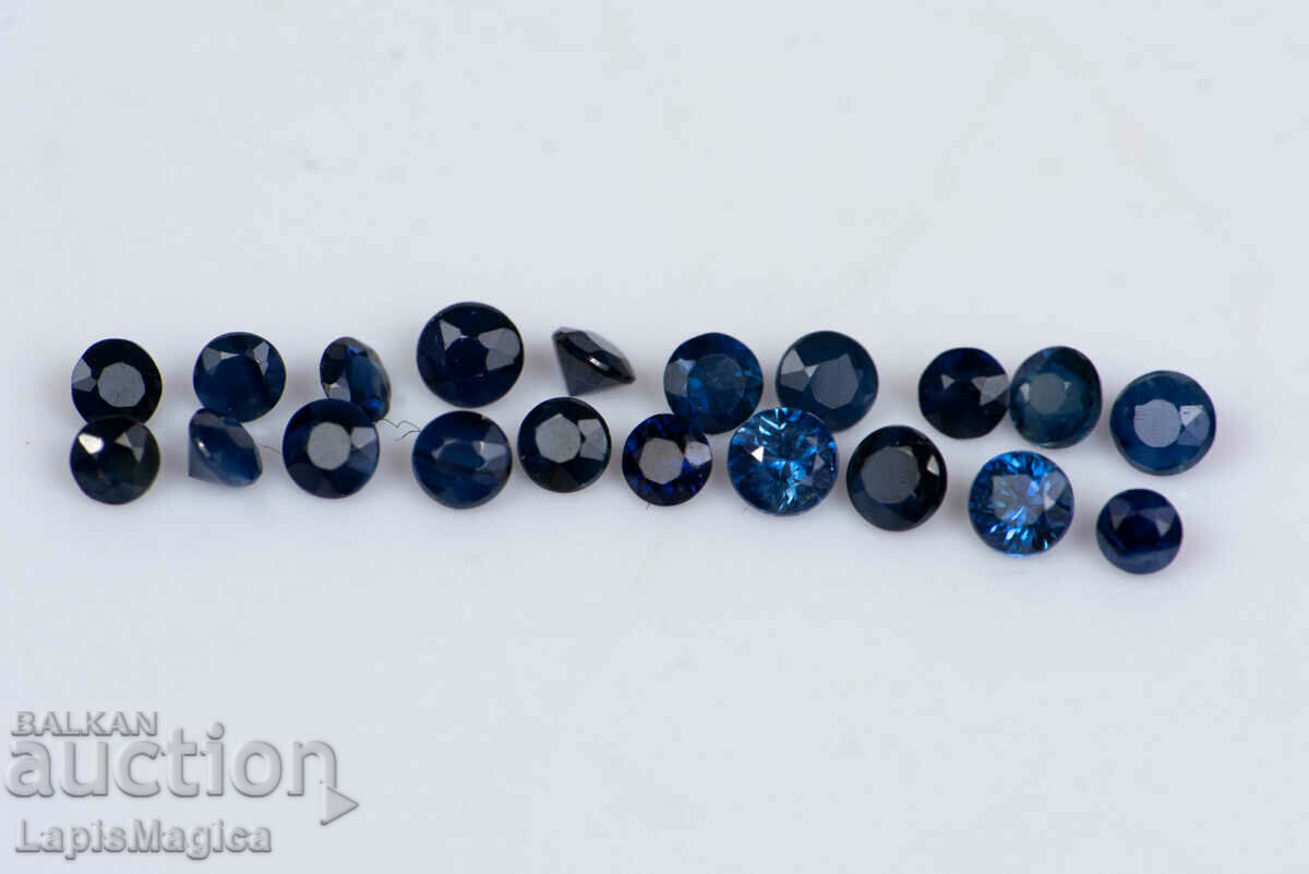 Blue sapphire 1.5-1.8mm round cut - price for 20 pieces