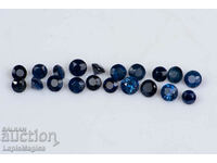 Blue sapphire 1.5-1.8mm round cut - price for 20 pieces