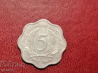 Източни кариби 5 цента 1986 год Алуминий