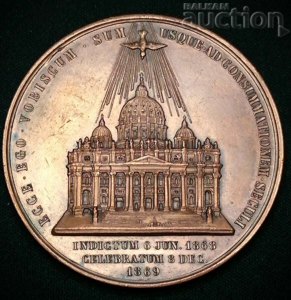 Vatican, Pius IX 1869 Prima medalie a Conciliului Vatican.