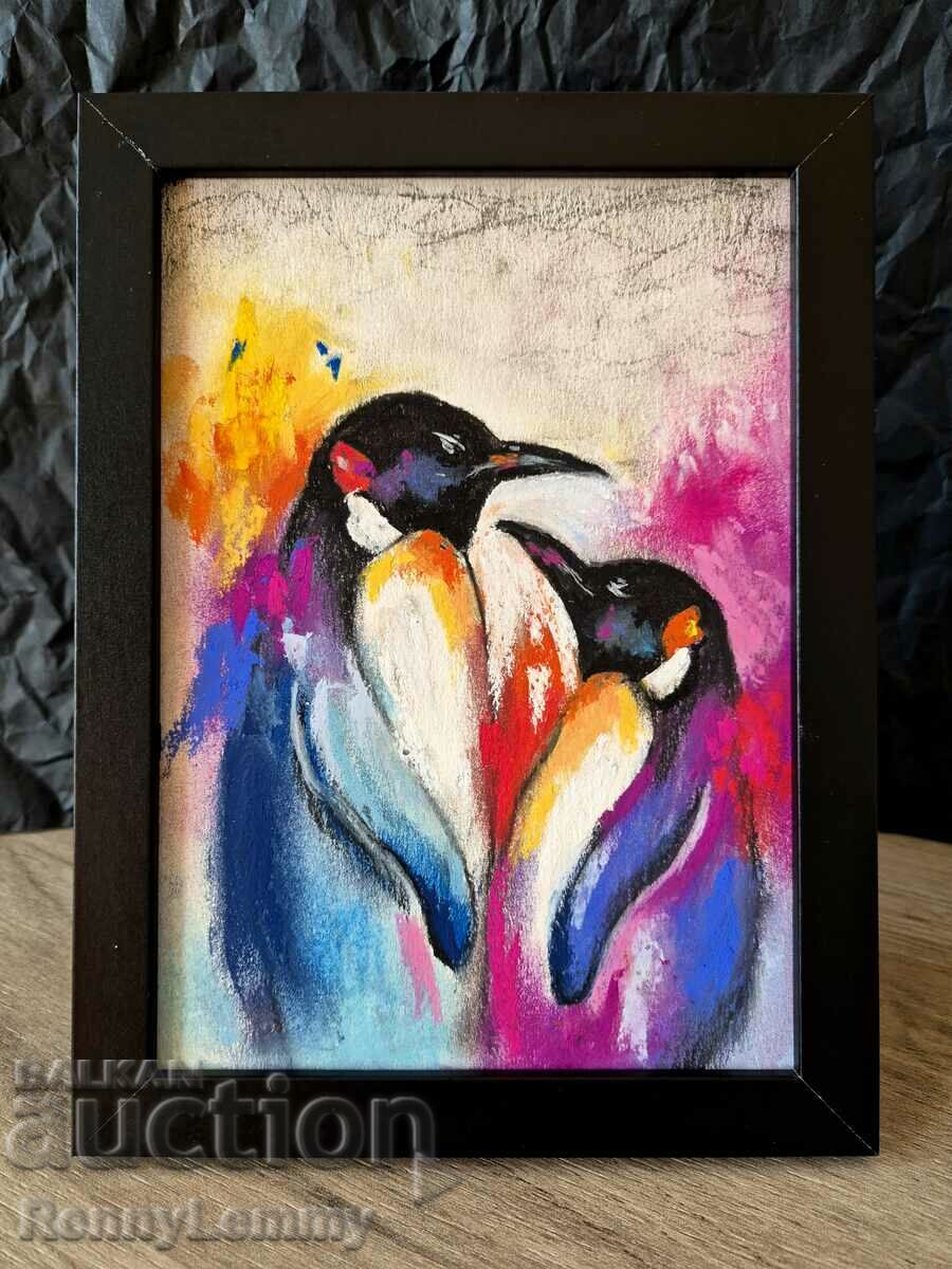 Penguins, original painting