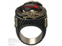 Garnet ring, dragons