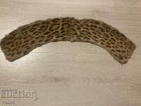 Old collar for a garment natural fur leather Leopard exotica