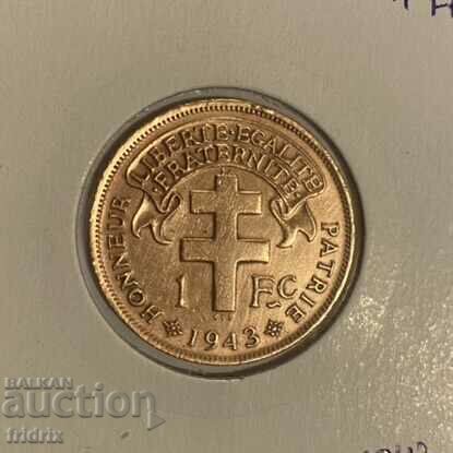 Camerunul francez 1 franc / Camerunul francez 1 franc 1943