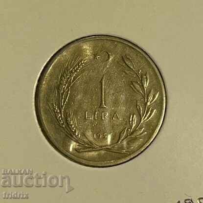 Turkey 1 lira / Turkey 1 lira 1957 1YT
