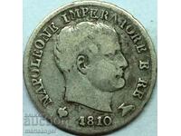 Наполеон 5 солди 1810 М - Милан Италия сребро - доста рядка