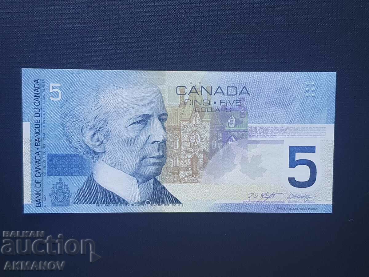 Канада 5 долара емисия 2002г unc mint