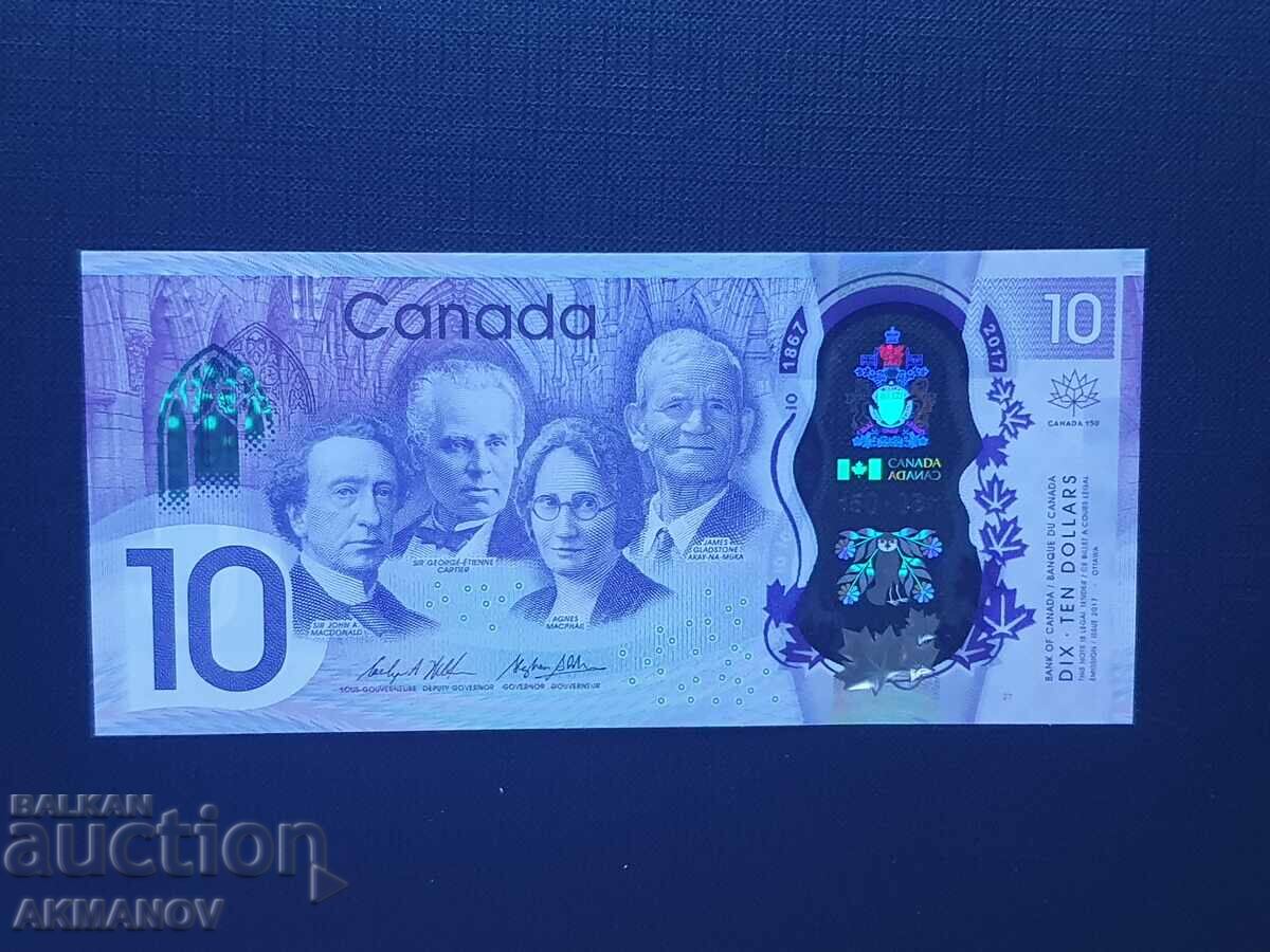 Канада-10$ -2017год-UNC-Полимер-Юбилейна mint