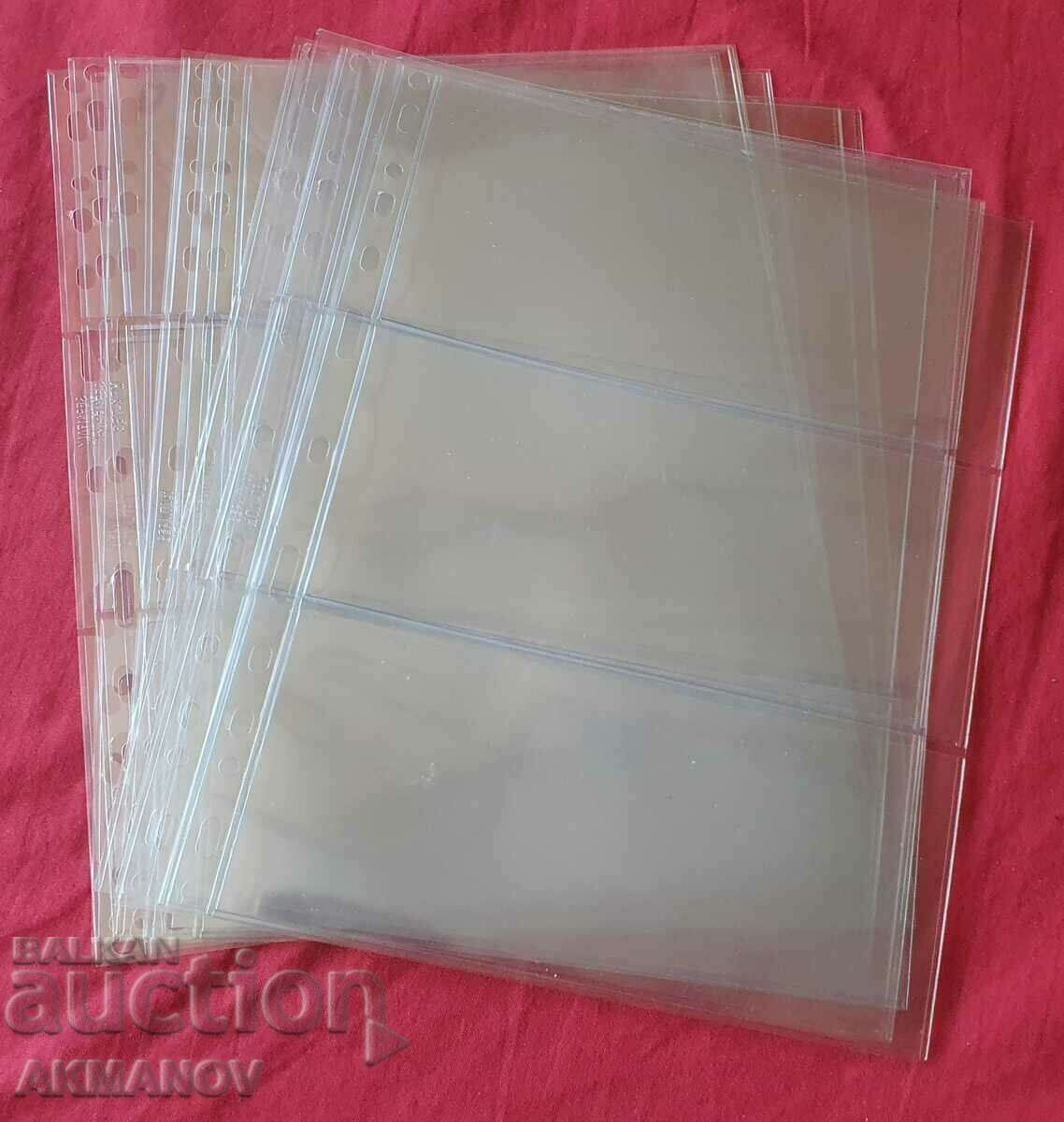 Album sheets for 3 banknotes x 10 pieces *used*