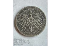 monedă de argint 5 mărci Germania 1903 argint Württemberg