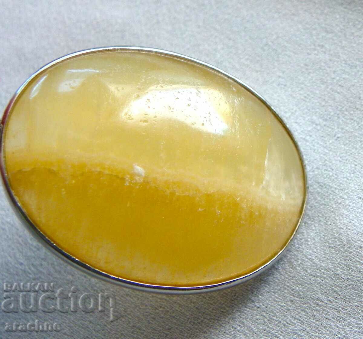 Large, white gold plated, citrine locket with price 80.00 BGN | € 40.90 Large, white gold plated, citrine locket with price 80.00 BGN | € 40.90