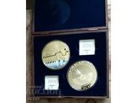 Box with 2 large and beautiful medals