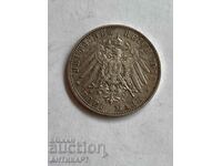 сребърна монета 3 марки Германия 1912 Otto Bayern сребро