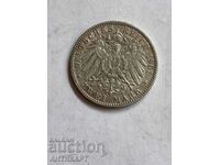 monedă de argint 2 mărci Germania 1905 Otto Bayern argint