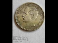 monedă de argint 5 mărci Germania 1898 Otto Bayern argint