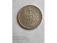 monedă de argint 3 mărci Germania 1914 argint Württemberg