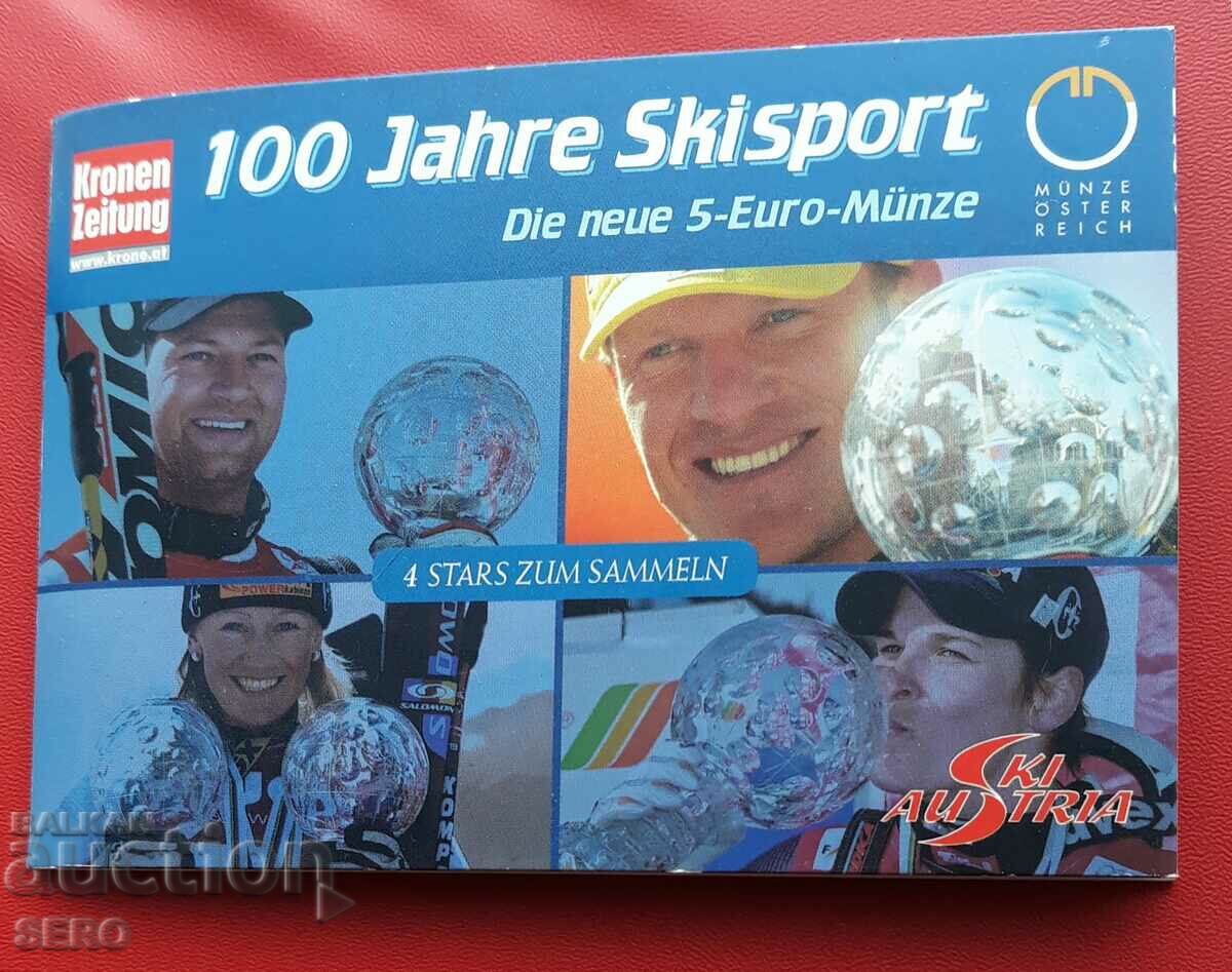 Austria - "100 years of skiing" - 5 euros 2005