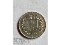 silver coin 5 franc silver Switzerland 1953