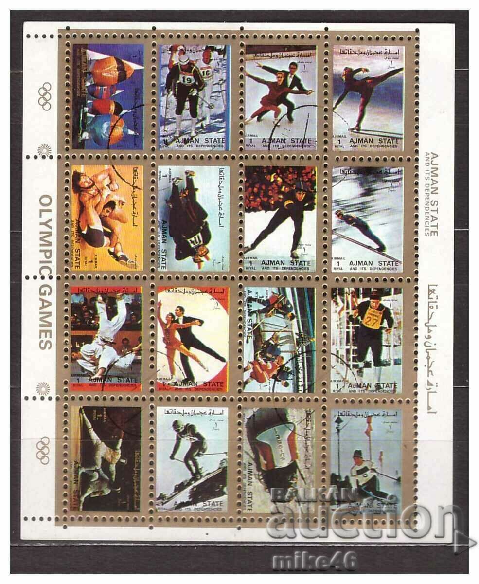 Jocurile Olimpice AJMAN 1972, foaie format mic S.T.O.