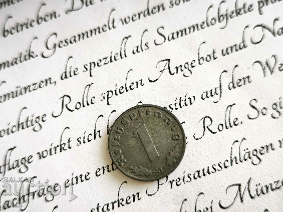 Coin - Third Reich - Germany - 1 Pfennig | 1941; series J with price 5.00 BGN | € 2.56 Coin - Third Reich - Germany - 1 Pfennig | 1941; series J with price 5.00 BGN | € 2.56