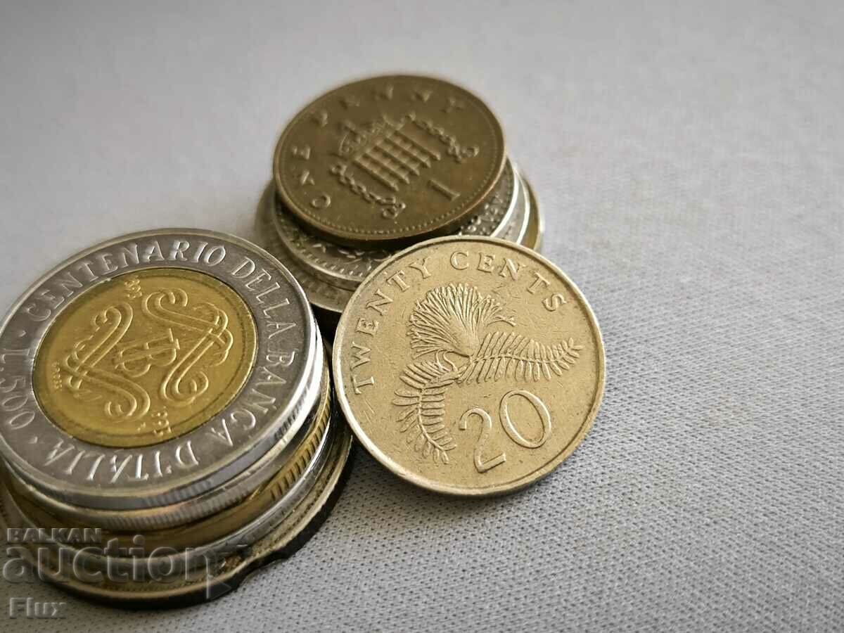 Mонета - Сингапур - 20 цента | 1991г.